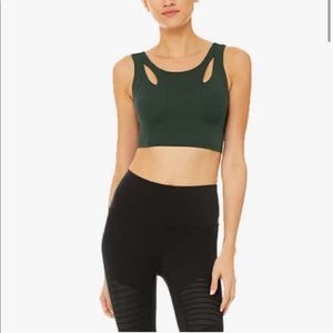 ALO Yoga Arch Crop Tank in Forest Green